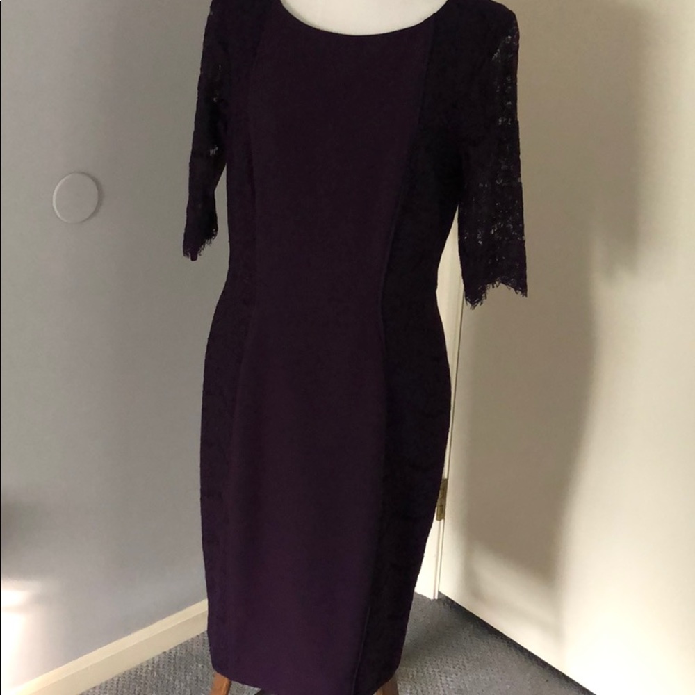 Antonio Melani lace and crepe sheath dress
J
